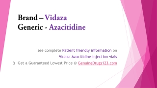 Azacitidine Vidaza Medication Cost, Dosage, Uses, Side Effects