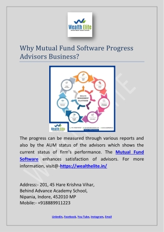 Why Mutual Fund Software Progress Advisors Business?