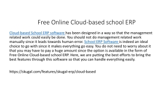 Free Online Cloud-based school ERP