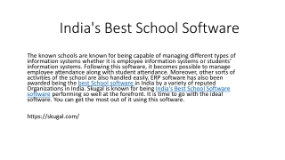 India's Best School Software