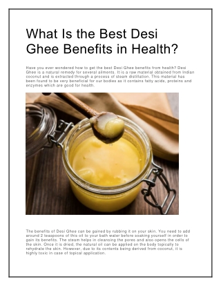 Benefits of Pure Desi ghee for our glowing skin