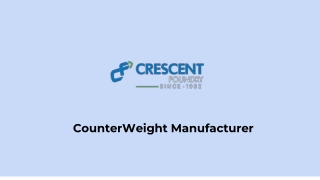 Leading Counterweight Manufacturer