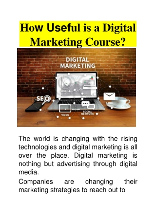 How Useful is a Digital Marketing Course?