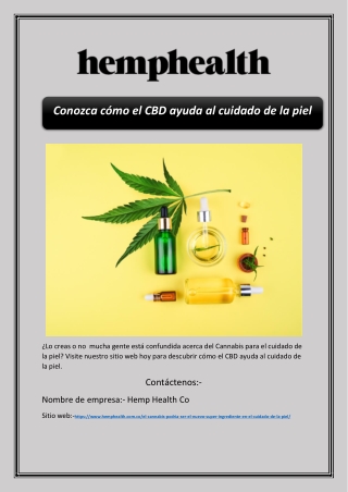 Conozca cómo el CBD ayuda al cuidado de la piel