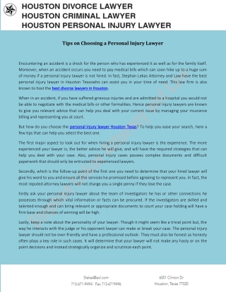 Tips on Choosing a Personal Injury Lawyer