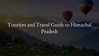 Tourism and Travel Guide to Himachal Pradesh