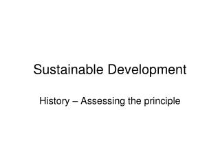 Sustainable Development