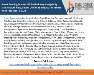 Smart Farming Market  Global Industry Analysis By Size, Growth Rate, Share, COVID-19 Impact and Trends With Forecast To