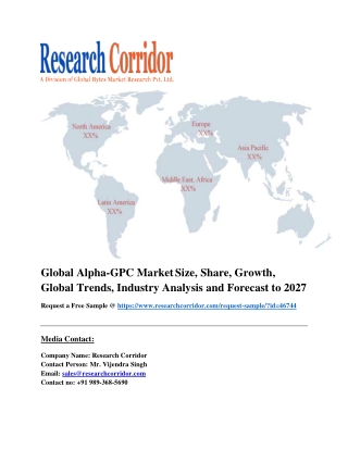 Global Alpha-GPC Market Size, Share, Growth, Global Trends, Industry Analysis and Forecast to 2027