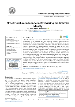 Street Furniture Influence in Revitalizing the Bahraini Identity