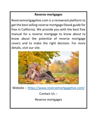 Free Guide for Reverse Mortgage Brokers Online | Reversemortgagelive.com