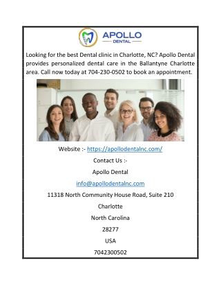 Dental Care In Charlotte NC | Apollo Dental