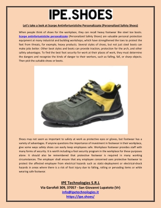 Let’s take a look at Scarpe Antinfortunistiche Personalizzate (Personalized Safety Shoes)