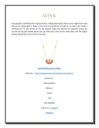 gold necklace price in dubai | miskjewellery.com