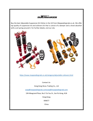 Buy Adjustable Suspension Kit Online UK | Maxpeedingrods.co.uk