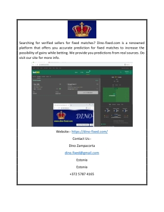 Pure Fixed Matches | Dino-fixed.com