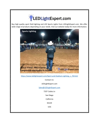 Stadium Lights | LED Light Expert