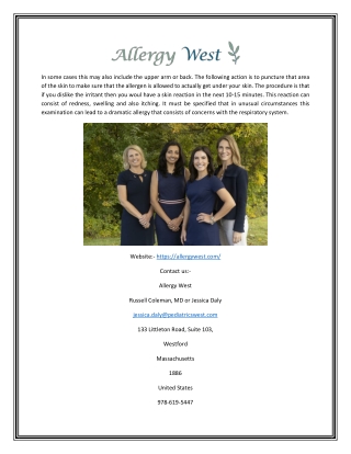 Skin Testing Clinic in Westford MA | Allergy West