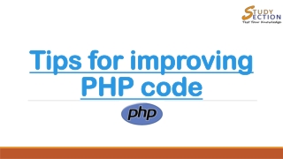 Tips for improving PHP code by Study Section