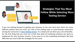 Strategies That You Must Follow While Selecting Mass Texting Service