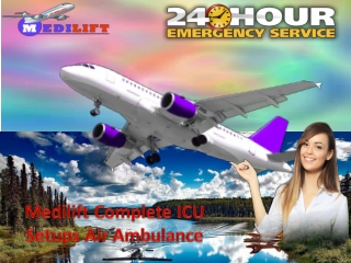 Anytime Contact Medilift Air Ambulance Service in Delhi and Kolkata