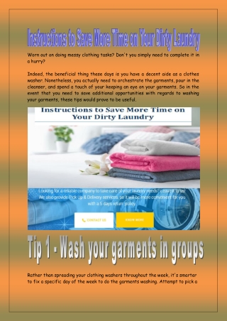 Instructions to Save More Time on Your Dirty Laundry