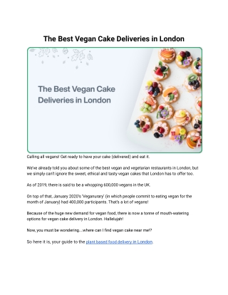 The Best Vegan Cake Deliveries in London