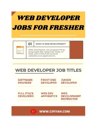 WEB DEVELOPER AND SOFTWARE ENGINEER JOBS FOR FRESHER