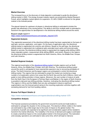 Directional Drilling Market Research Report - Forecast to 2023