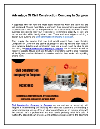 Civil Construction Company in Gurgaon