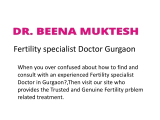 Fertility specialist Doctor Gurgaon