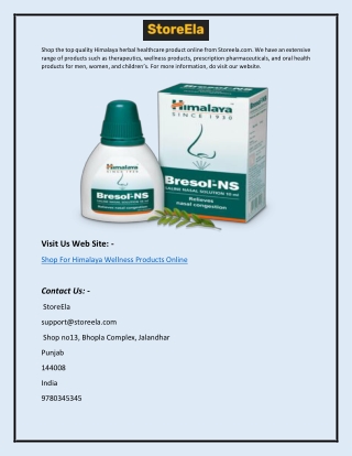 Shop for Himalaya Wellness Products Online | Storeela.com