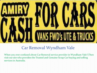 Car Removal Wyndham Vale