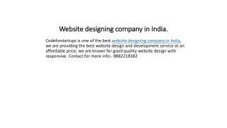 Website designing company in India