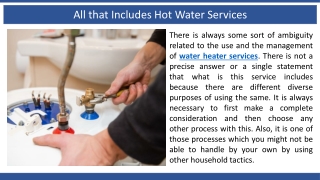 All that Includes Hot Water Services