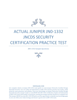 Actual Juniper JN0-1332 JNCDS Security Certification Practice Test