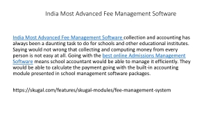 India Most Advanced Fee Management Software