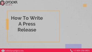 How To Write A Press Release