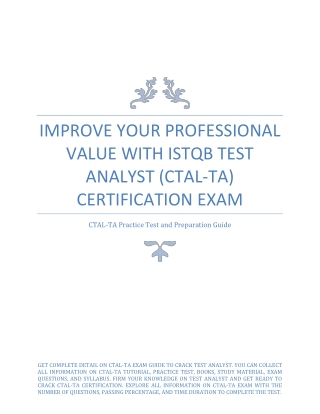 Improve Your Professional Value with ISTQB Test Analyst (CTAL-TA) Certification Exam