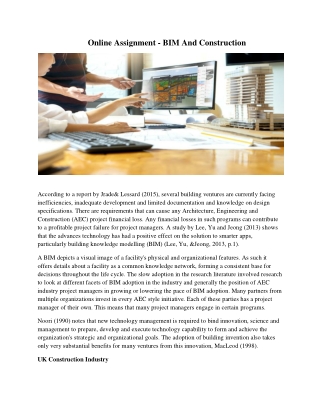 Online Assignment - BIM And Construction
