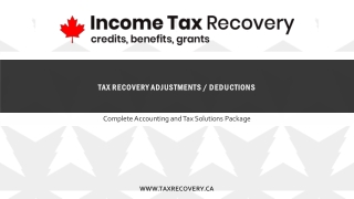 Tax Recovery Adjustments / Deductions