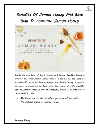 Benefits Of Jamun Honey And Best Way To Consume Jamun Honey