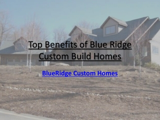 Top Benefits of Blue Ridge Custom Build Homes