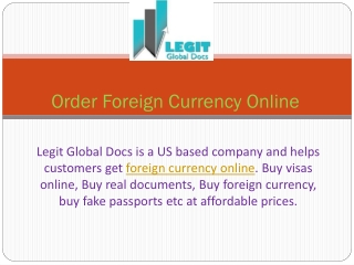 Order Foreign Currency Online