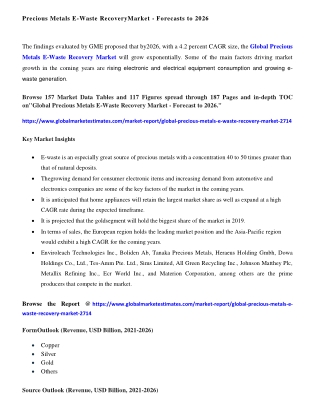 COVID-19 Impact on Global Precious Metals E-Waste Recovery Market