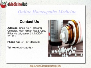 Online Homeopathy Medicine in India