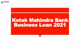 Apply Now For Business Loan From Kotak Mahindra Bank