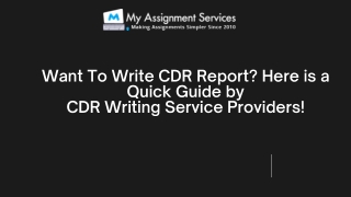 Hire professional CDR writing service providers from My Assignment Services to write you CDR report!