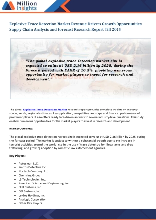 Explosive Trace Detection Market