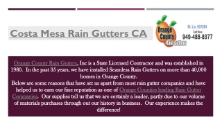 Costa Mesa Rain Gutters CA